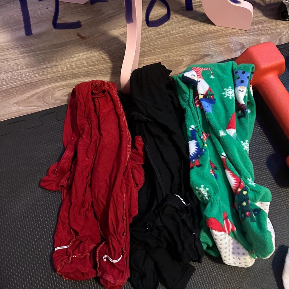 Festive Pajama Pants Set - Red, Black, Green
